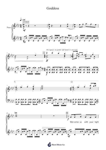 Goddess Sheet Music by Cepheid-Arr.Fieldtein