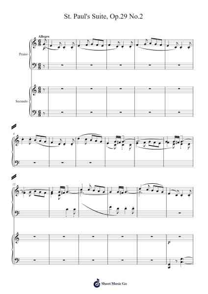 St. Paul's Suite, Op. 29 No. 2: IV. The Dargason Sheet Music by Gustav Holst-Arr.Kensibyl