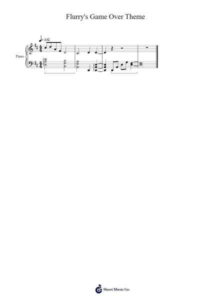 Flurry's Game Over Theme Sheet Music by Joshua Landeros-Arr.Mewood Teries