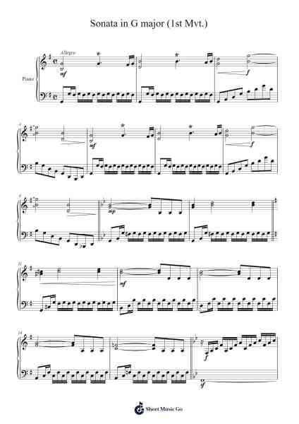 Sonata in G Major Sheet Music by Ayaan Deshpande-Arr.Cookelus