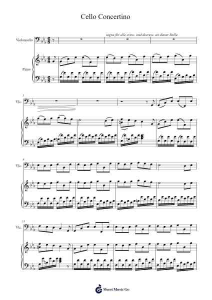 Cello Concertino Sheet Music by Anna Isabelle Ladewig-Arr.Trutor Hubno