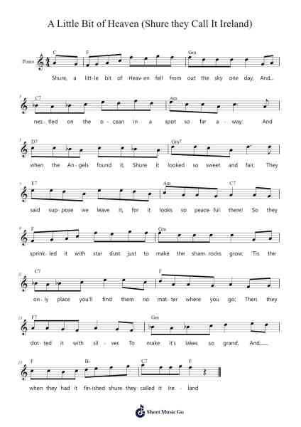 A Little Bit of Heaven (Shure they Call It Ireland) Sheet Music by Ernest R. Ball-Arr.Blouis