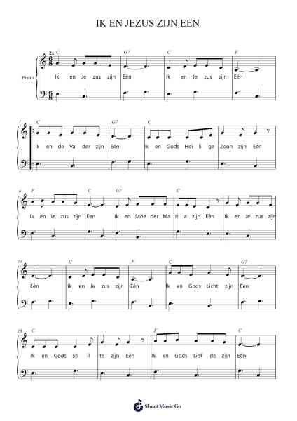 IK EN JEZUS ZIJN EEN Sheet Music by Carine-Arr.Sywatt