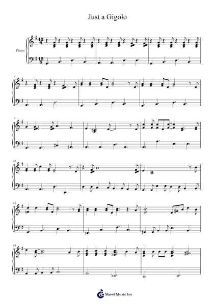 Just a Gigolo Sheet Music by Louis Prima-Arr.Krisrol Petthew