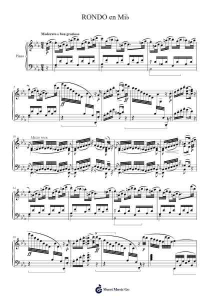 Rondo in E-flat Major Sheet Music by Carl Maria von Weber-Arr.Pubeth Ledi