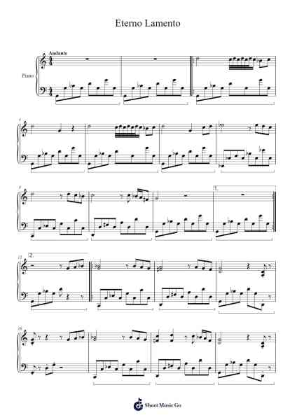 Eterno Lamento Sheet Music by Angel Alfaro-Arr.Hamclaire