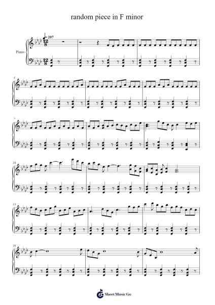random piece in F minor Sheet Music by bxq10k5063-Arr.Jusmens