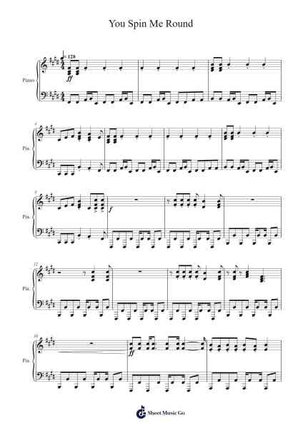 You Spin Me Round Sheet Music by Dead Or Alive-Arr.Browntis