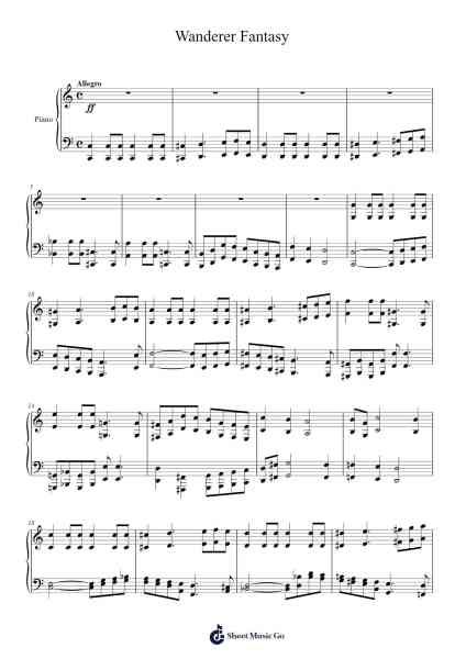 Fantasie in C Major, D. 760 "Wanderer Fantasy": IV. Allegro Sheet Music by Franz Schubert-Arr.Brongus Chadkiel