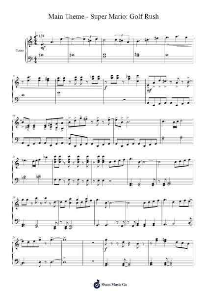 Main Theme - Super Mario: Golf Rush Sheet Music by Motoi Sakuraba-Arr.Prittville Millbrian