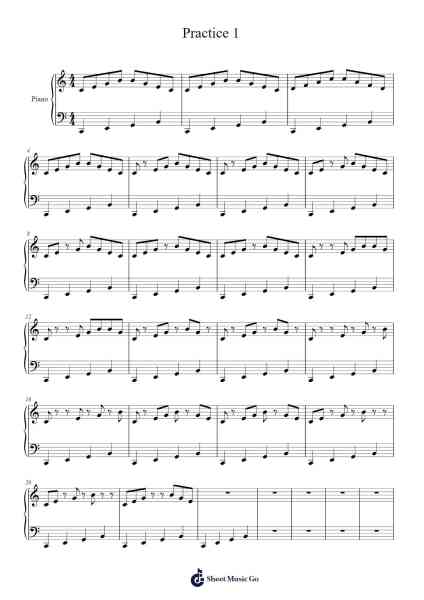 Practice 1 Sheet Music by -Arr.Greengrant Darvice