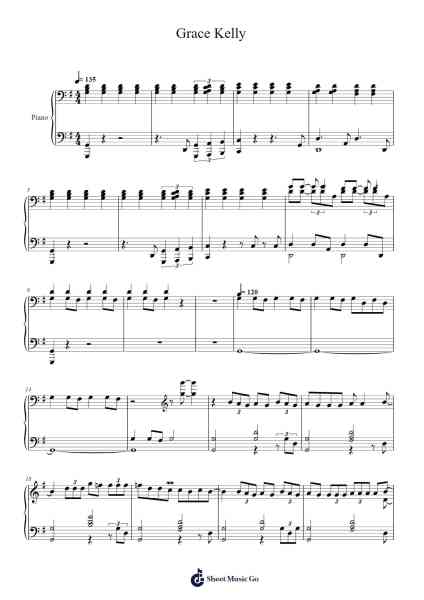 Grace Kelly Sheet Music by Mika-Arr.Derion