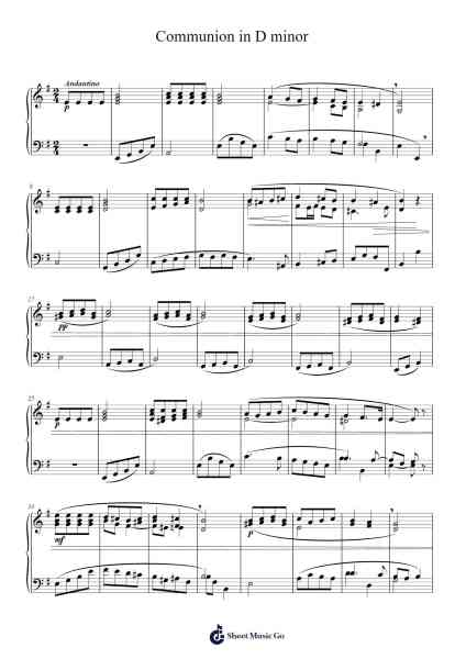 Communion in D minor Sheet Music by J. de Montber-Arr.Eipscam Lynpham