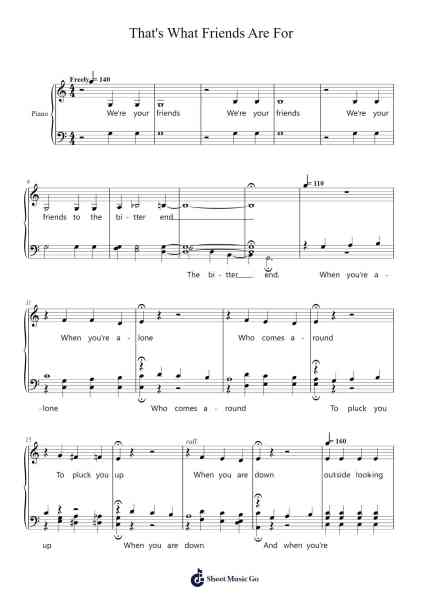 That's What Friends Are For (The Vulture Song) Sheet Music by Robert & Richard Sherman-Arr.Oisenrob Clyger