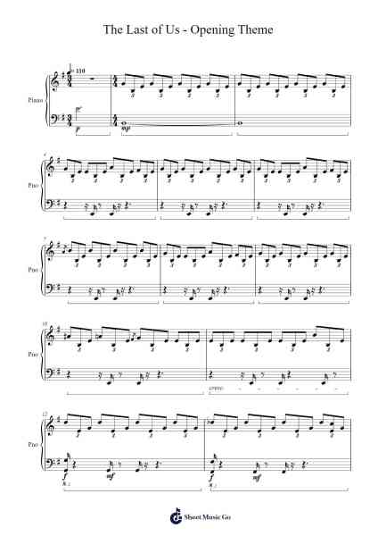 The Last of Us - Serie - Opening Theme Sheet Music by Gustavo Santaolalla-Arr.Crailynn Rodlan
