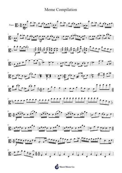 Meme Compilation Sheet Music by firefam08-Arr.Temchell Thompro