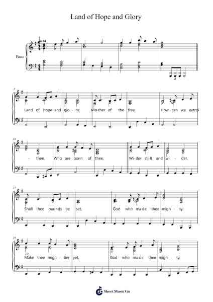 Land of Hope and Glory Sheet Music by Edward Elgar-Arr.Pomiles