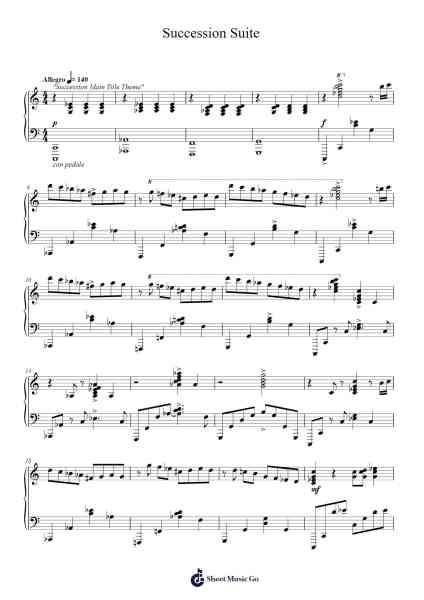 Succession Suite Sheet Music by Nicholas Britell-Arr.Sadave