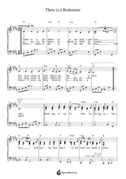 There is a Redeemer Sheet Music by Keith Green-Arr.Dunnnic