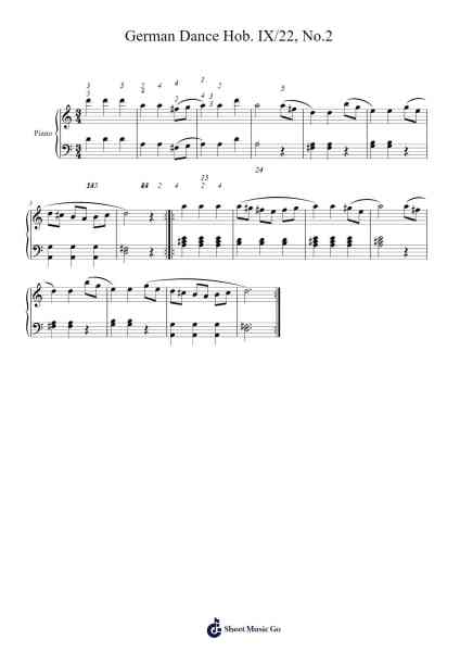 German Dance Hob. IX/22, No. 2 Sheet Music by Joseph Haydn-Arr.Frannence Harstowe