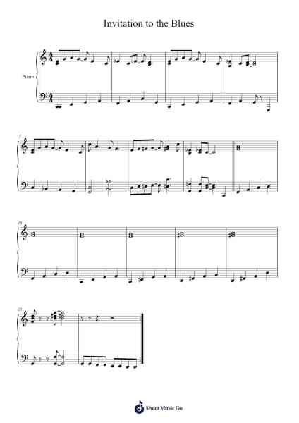 Invitation to the Blues Sheet Music by -Arr.Taysnow Churniel