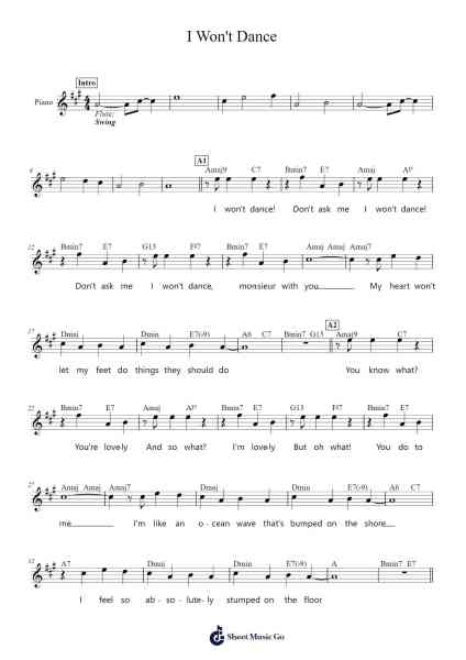 I Won't Dance Sheet Music by Jerome Kern/Frank Sinatra-Arr.Shawqe Bryy