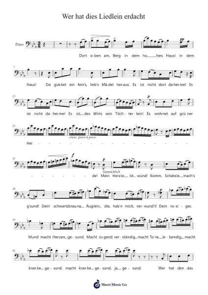 Wer hat dies Liedlein erdacht 樂譜由 Gustav Mahler - 編曲 Joeswift Mcyves