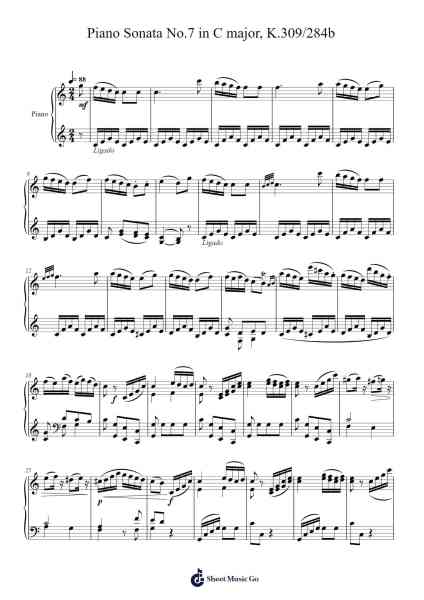Piano Sonata No. 7 in C Major, K. 309/284b: III. Allegro Sheet Music by Wolfgang Amadeus Mozart-Arr.Minmeg Bobfax