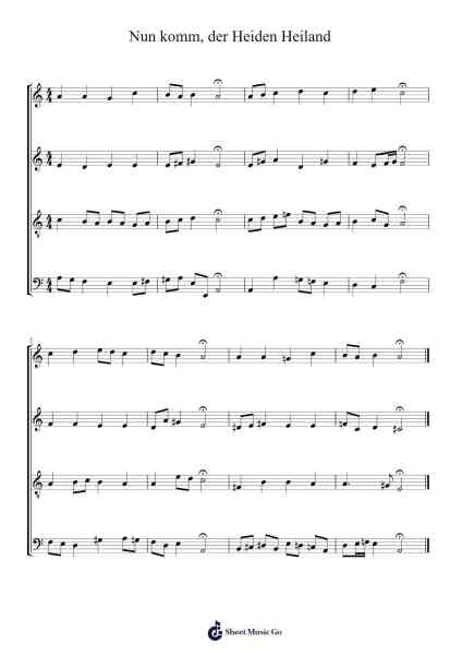 Nun komm, der Heiden Heiland 樂譜由 Johann Sebastian Bach - 編曲 Hickstodd Joycedrich
