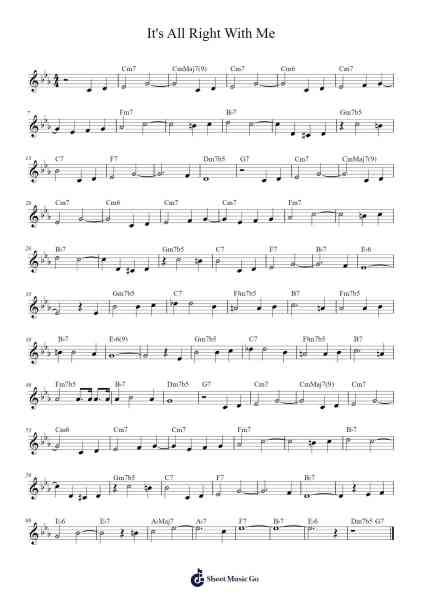 It's All Right With Me 樂譜由 Cole Porter - 編曲 Otnold