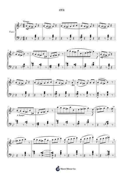 ora Sheet Music by F. Piccolo-Arr.Moulboyce