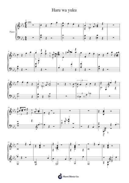 Haru wa yuku Sheet Music by fewexko-Arr.Leclair