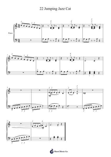 Jumping Jazz Cat Sheet Music by Nancy and Randell Faber-Arr.Lopeare