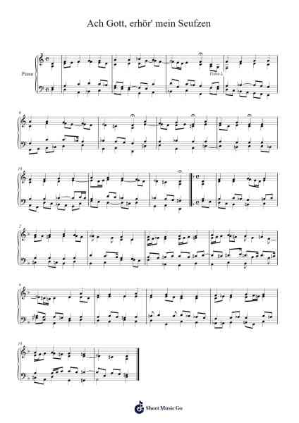 Ach Gott, erhör' mein Seufzen, BWV 254 Sheet Music by Johann Sebastian Bach-Arr.Reylot