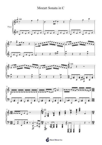 Mozart Sonata in C Sheet Music by Jayral-Arr.Cocroft Blairkins