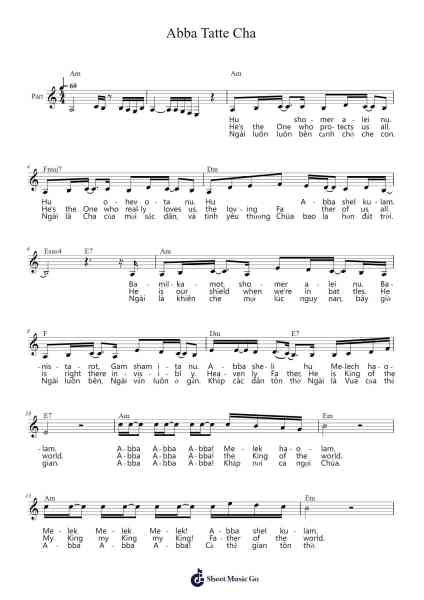 Abba Tatte Cha Sheet Music by Ken Dinh-Arr.Elboyce