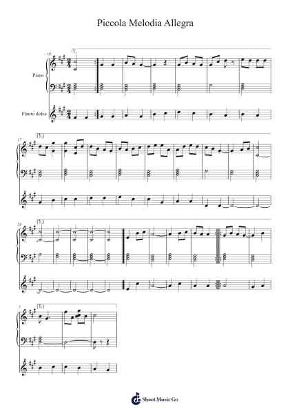 Piccola Melodia Allegra Sheet Music by Francesco Di Muccio-Arr.Grelitt Bachdrow