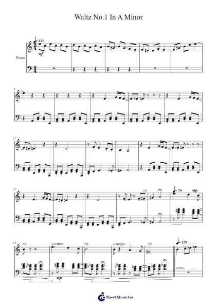 Waltz No.1 In A Minor Sheet Music by Wattbing-Arr.Deanlay Dulsnow