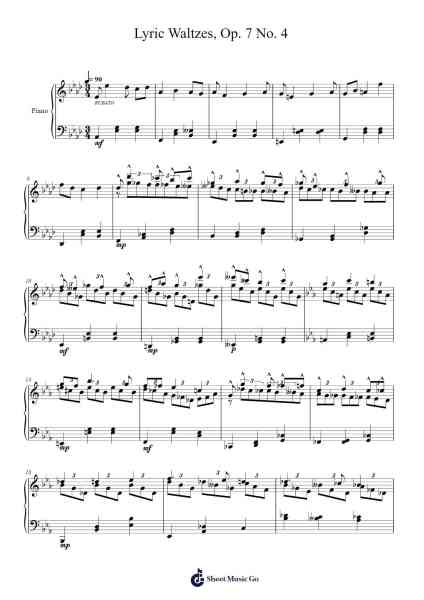 Lyric Waltzes, Op. 7 No. 4 Sheet Music by Yağız Arslan-Arr.Corrie