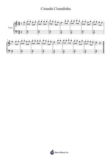 Ciranda Cirandinha Sheet Music by Música popular tradicional brasileira-Arr.Davehume