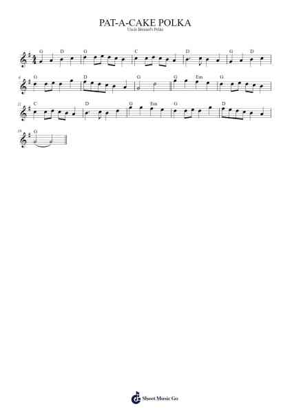 PAT-A-CAKE POLKA Sheet Music by undefined-Arr.Steelerah