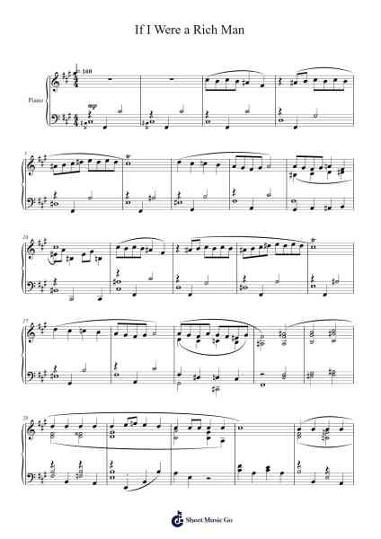 If I Were a Rich Man Sheet Music by Sheldon Harnick/Jerry Bock-Arr.Moisham Whcky