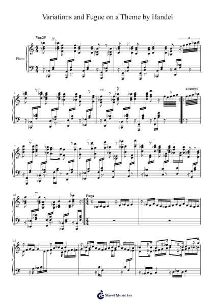 Variations and Fugue on a Theme by Handel Sheet Music by Warli Whitdolph-Arr.Reygess