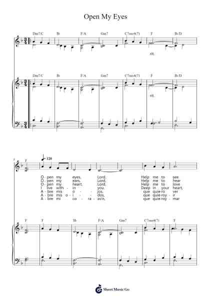 Open My Eyes Sheet Music by Jesse Manibusan-Arr.Haletra Kimstone