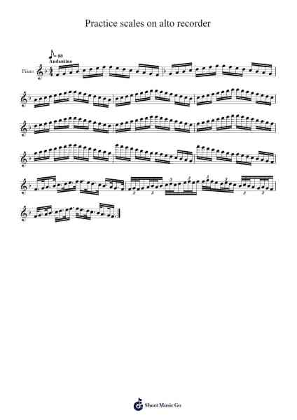 Practice scales on alto recorder Sheet Music by Joshjoe-Arr.Temky Pisoll