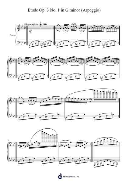 Etude Op. 3 No. 1 in G Minor "Arpeggio" Sheet Music by Haxy-Arr.Kyleret Earlkyle