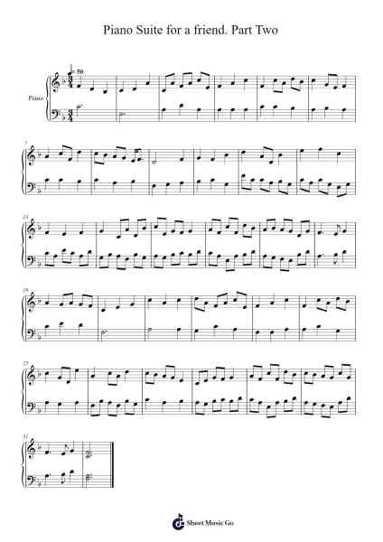 Piano Suite for a friend. Part Two Sheet Music by Shawlain-Arr.Dunkin Betcie