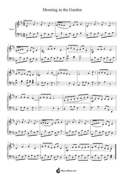 Etude No. 2 "Morning in the Garden" Sheet Music by Megfay Thobey-Arr.Vicvey Cotge
