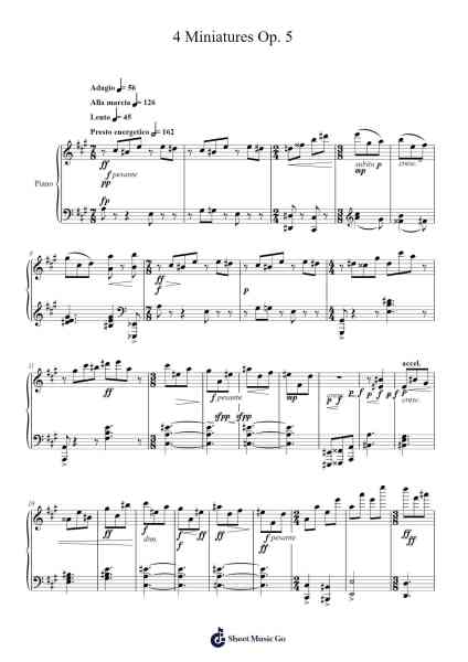 4 Miniatures Op. 5 Sheet Music by Jackson Franck-Arr.Nyroy Vebe