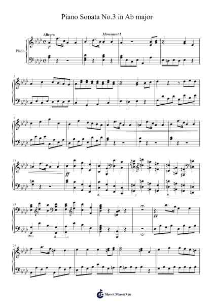 Piano Sonata No.3 in A♭ Major, "Movement I" Sheet Music by Wilhelm Stenhammar-Arr.Roxanses Newmorse